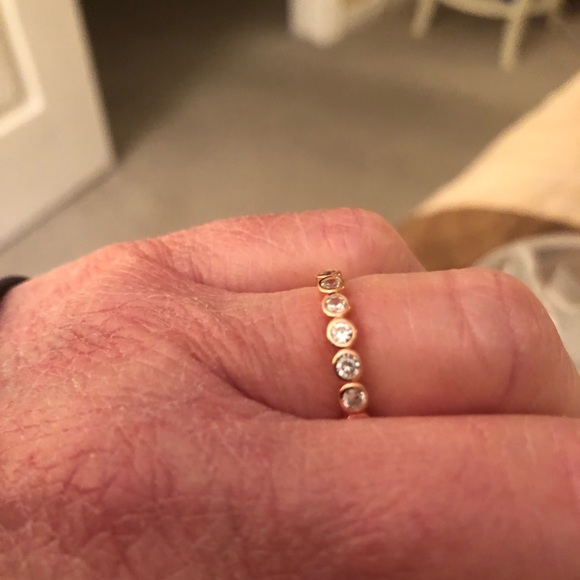 NWOT Sterling Silver Rose Goldplate Cubic Zirconia Anniversary Ring - Picture 9 of 9